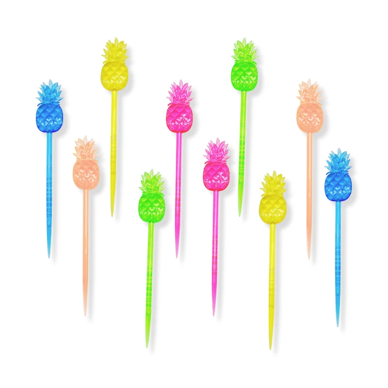 
3000pcs Cocktail Pineapple Fruit Flamingo Picks Plastic Forks Cake/Fruit/Cupcake solid home 8.5cm 