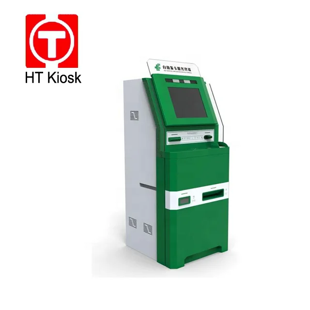21.5 inch touch screen Slim ticket self service terminal machine Police ticket kiosk card reader thermal printer