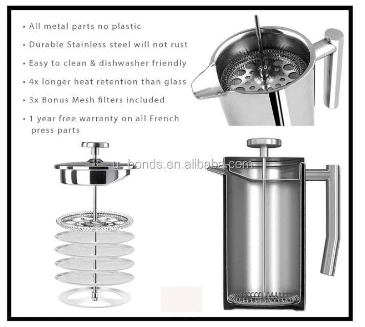 1000ml French press coffee and tea press