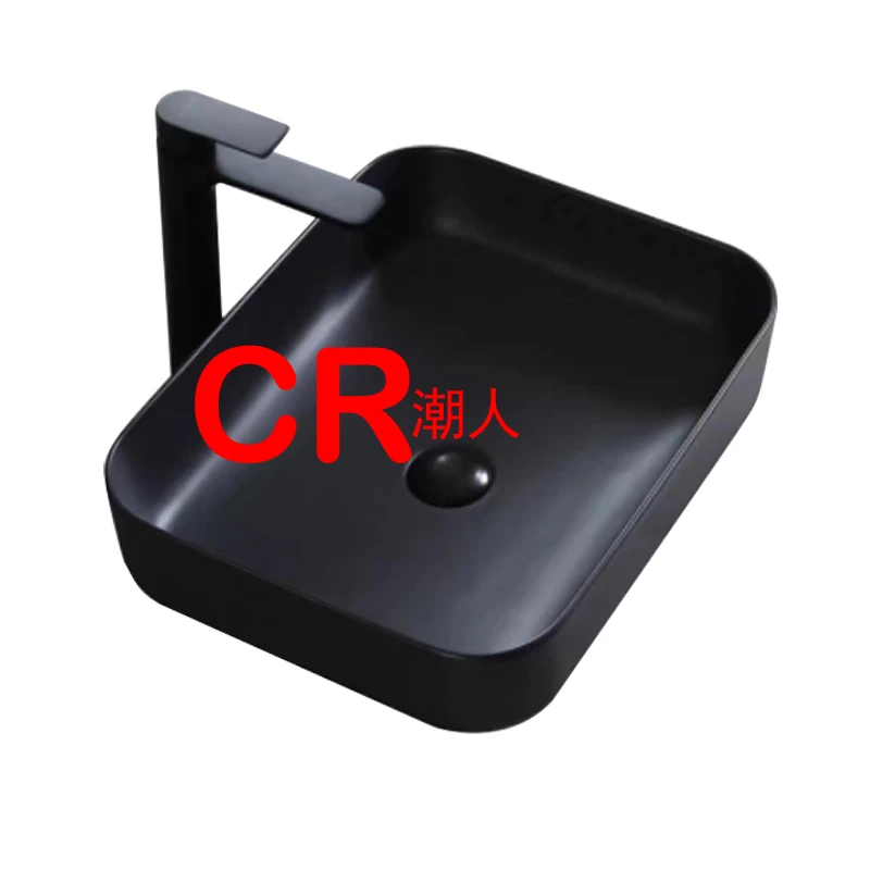 no hole New color wash hand art basin black matt color washing basin countertop