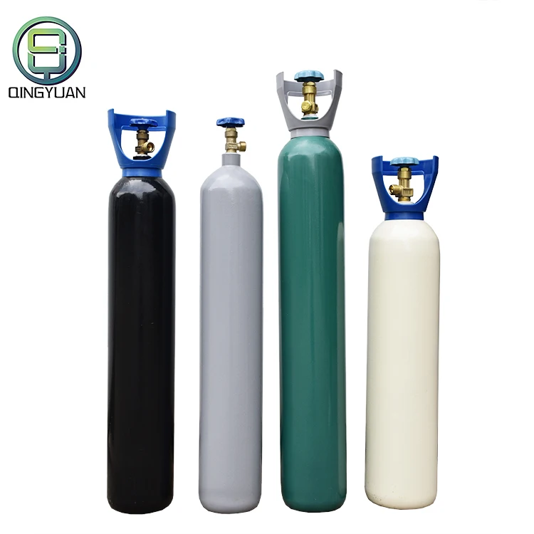 white steel seamless helium/oxygen/nitrogen/hydrogen/co2 empty gas cylinder tank