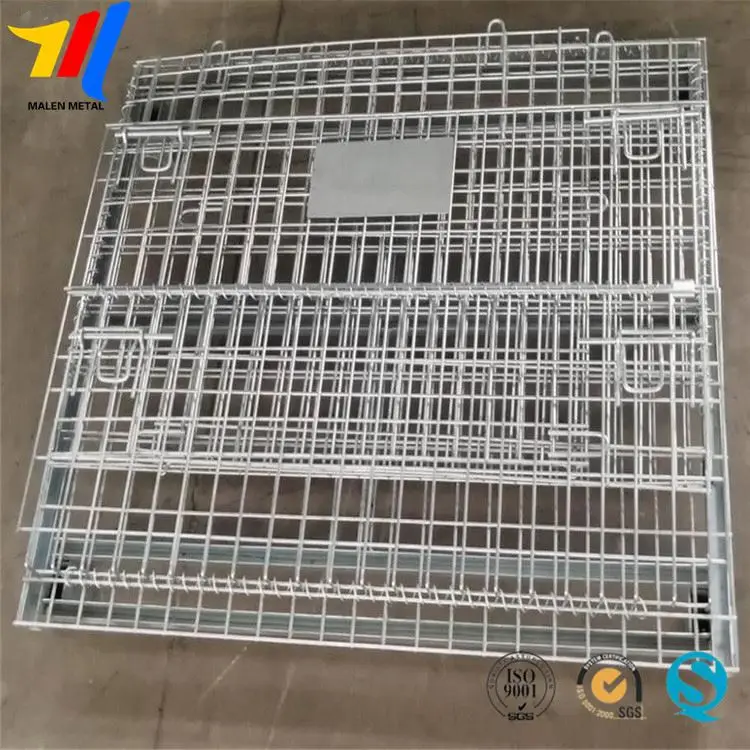 
Storage Welded Collapsible Metal Stackable Mesh Container Wire Folding Crate Cage 