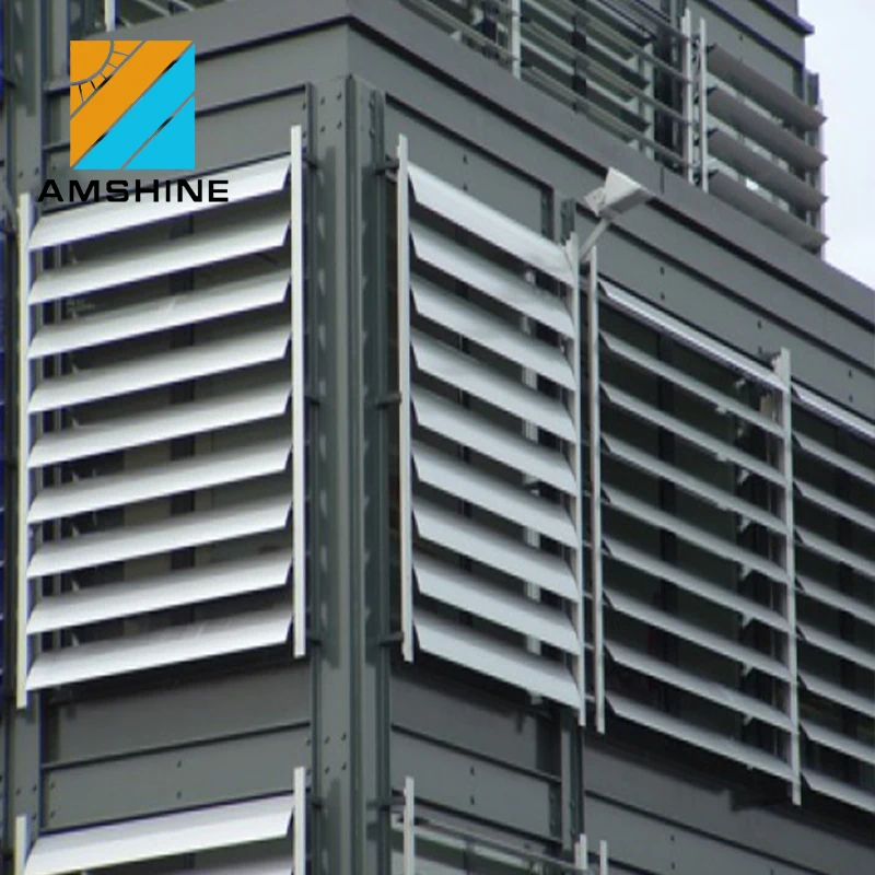 Sunproof automatic operating aerofoil building louvre