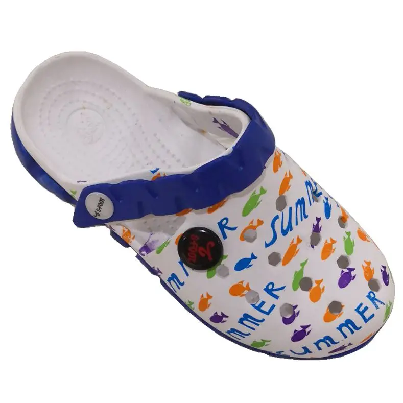 Wholesale Anti Slip EVA Clogs Shoes Kids Foam Clogs Printed Flowers Baby Clogs  Shoes Sandals Size 18-23#