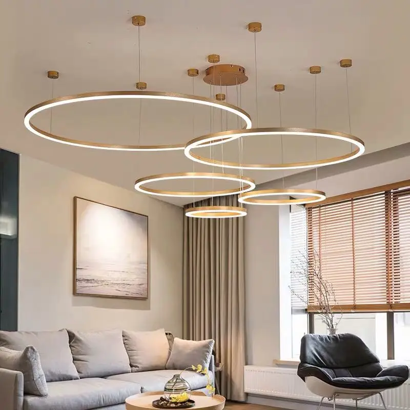 Round Fancy Circular Chandelier Decorative led ring pendant lamp Circle Led Pendant Light