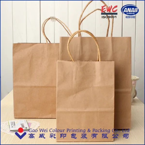 Оптовая продажа, коричневый пакет из крафт-бумаги, 100 шт., экологически чистый, принимаем Индивидуальные Упаковочные пакеты