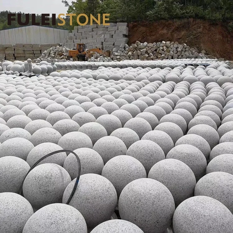 Chinese Light Grey G603 Granite Garden Car Parking Stone Solid Granite Sphere