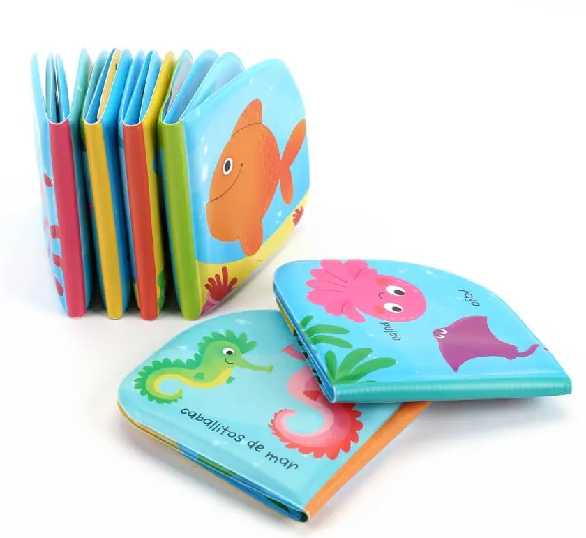 Nontoxic Fabric Soft Baby Peva Books Early Education Toys Washable Baby Bath Books