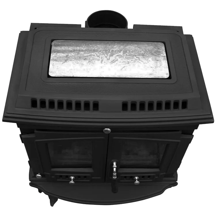 
antique cast iron double-door stoves, indoor wood burning heating stoves, fireplace without boiler 