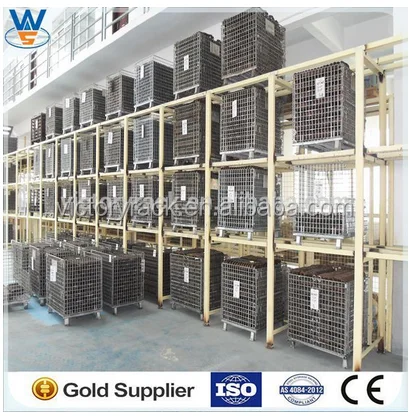 industrial stackable storage cold-rolled steel wire mesh container