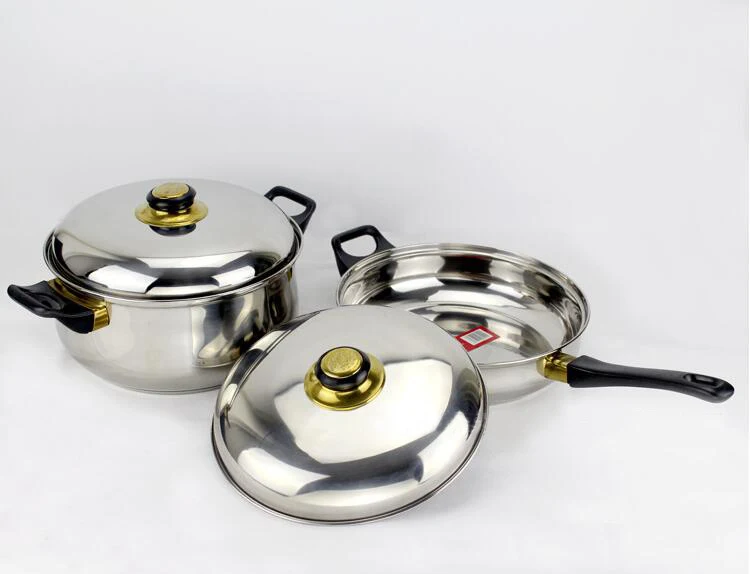 wholesale 12pcs stainless steel kitchen cooking pot cookware sets