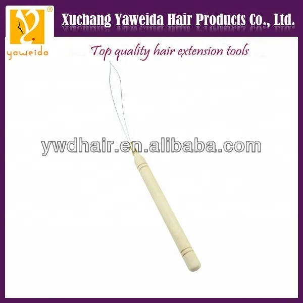 New arrival Wholesale price hot sales hair extension wooden handle loop needle