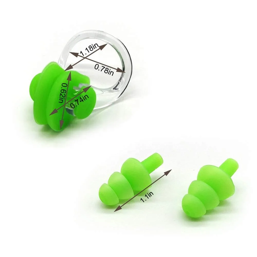 3 в 1 мягкий силиконовый плавать беруши и зажим для носа с коробкой купания и беруши для плавания Носа Протектор подарки