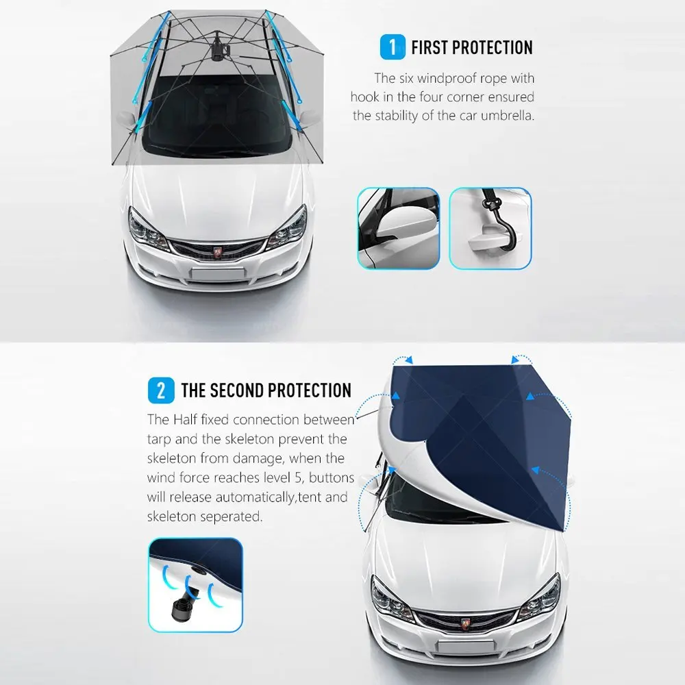 Movable Carport sunclose Folded Portable mobile Protection Umbrella Sunproof Canopy car cover tent