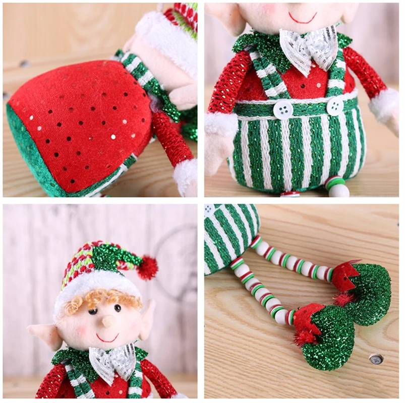 Оптовая продажа, рождественские украшения, милые длинные ноги для мальчиков и девочек, Рождественская мягкая игрушка, плюшевая кукла-эльф