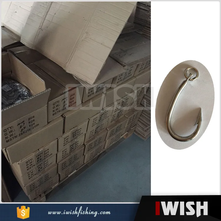 Make Free Sample 30 Size 100pcs Pack Tuna Fishing Hook With Weld Ring