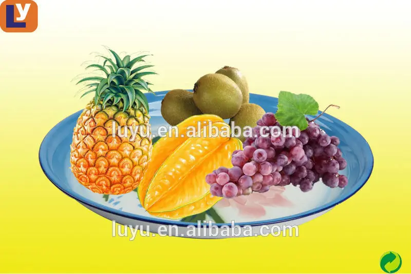 Hot sale 25-80cm cheap deco enamel round tray