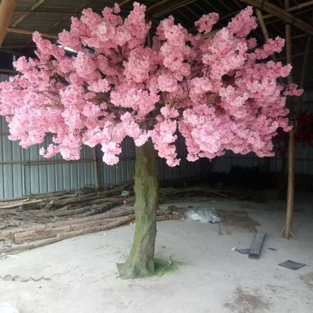 2023 Products Outdoor Pink Artificial Blossom Plastic Tree Indoor Flower Trees