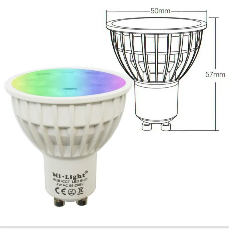 Диммируемая Светодиодная лампа 4 Вт GU10 RGB CCT 2700-6500K светодиодная умная лампа прожектор FUT103