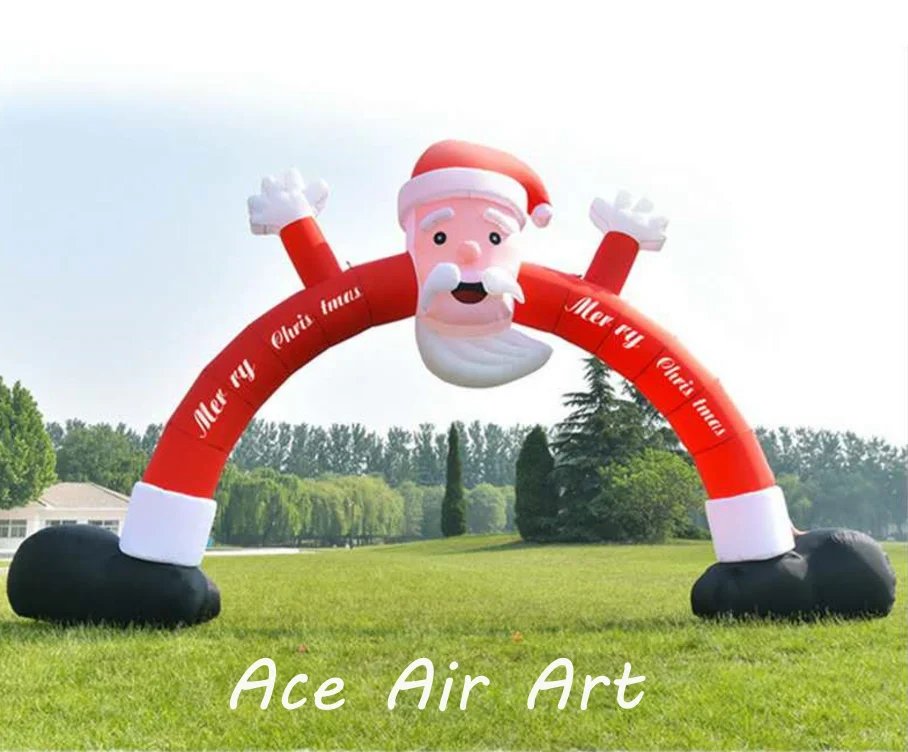 Hot Selling New Design Arch Christmas Inflatable Decoration Durable Nylon Santa Claus for Holiday Decorations