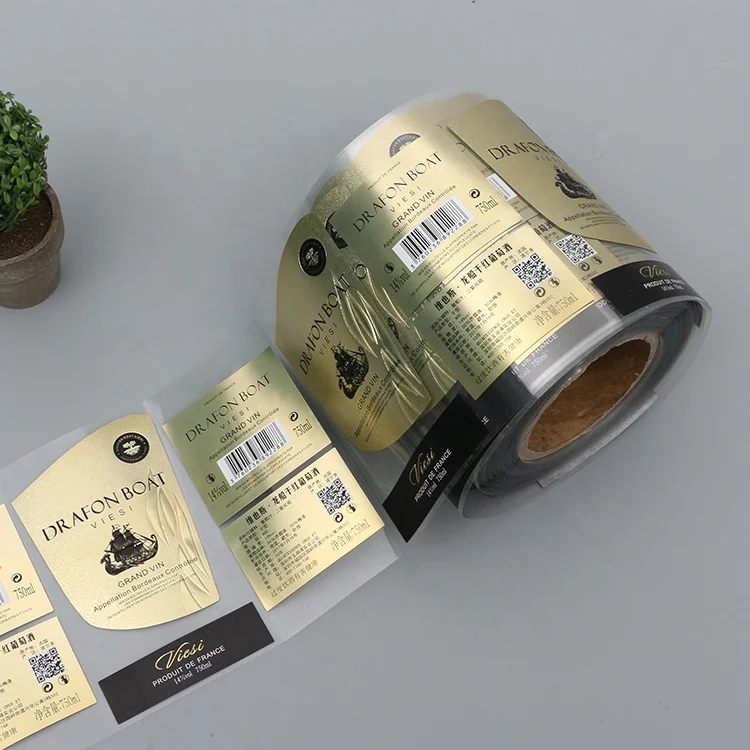 Manufactory Wholesale Custom Self Adhesive Sticker PET Material Label For Wine Bottle