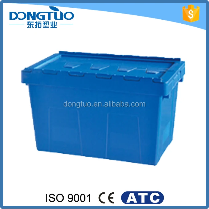 Nestable Storage Containers Plastic Fruit tote Food Transport box with lid for lock