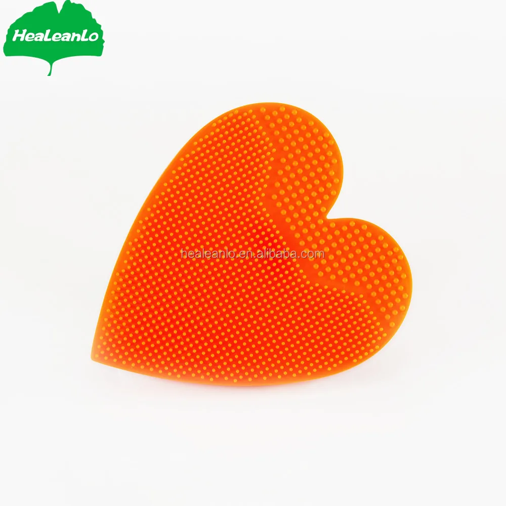 HeaLeanLo silicone heart shape wash face brush facial exfoliator cleansing pad brush for sensitive skin