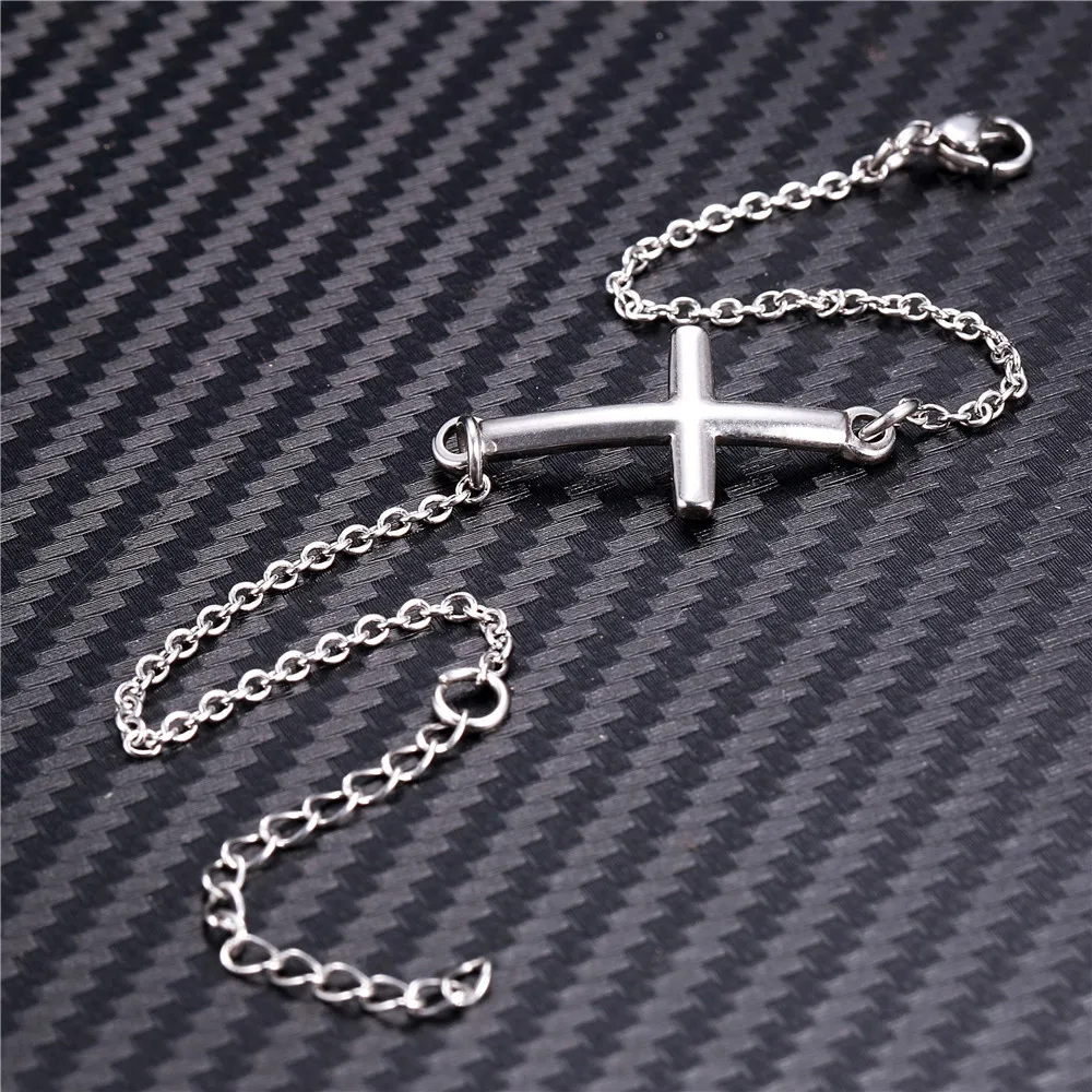 High quality christian jewelry cross stainless steel chain cross bracelet for fashion girls and boys