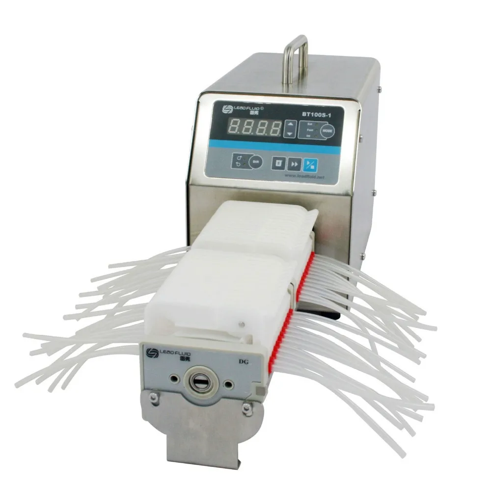 Multichannel peristaltic pump BT100S-1-DG-12, chemical resistance, CE, ISO mark