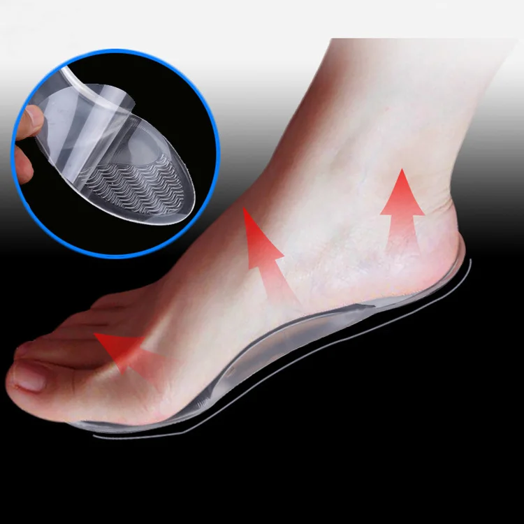 wholesale women flat foot care transparent arch support PU gel good feet insoles for plantar fasciitis