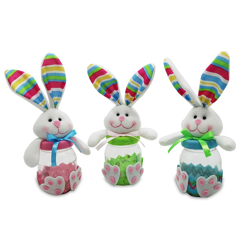 Easter bunny jar decoration seasonal decoration Easter ornament rabbit candy bottle