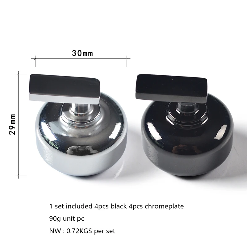 Диаметр 30 мм (1-1/8 дюйма) мини-шайбы Shuffleboard, набор из 8 черных/хромированных TSP-2148