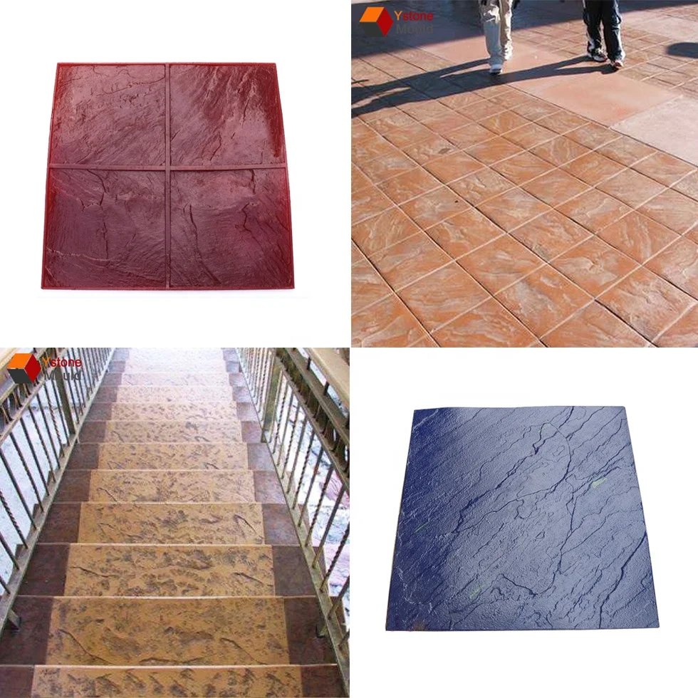 Flexible rubber concrete stamp mats mould for pavement