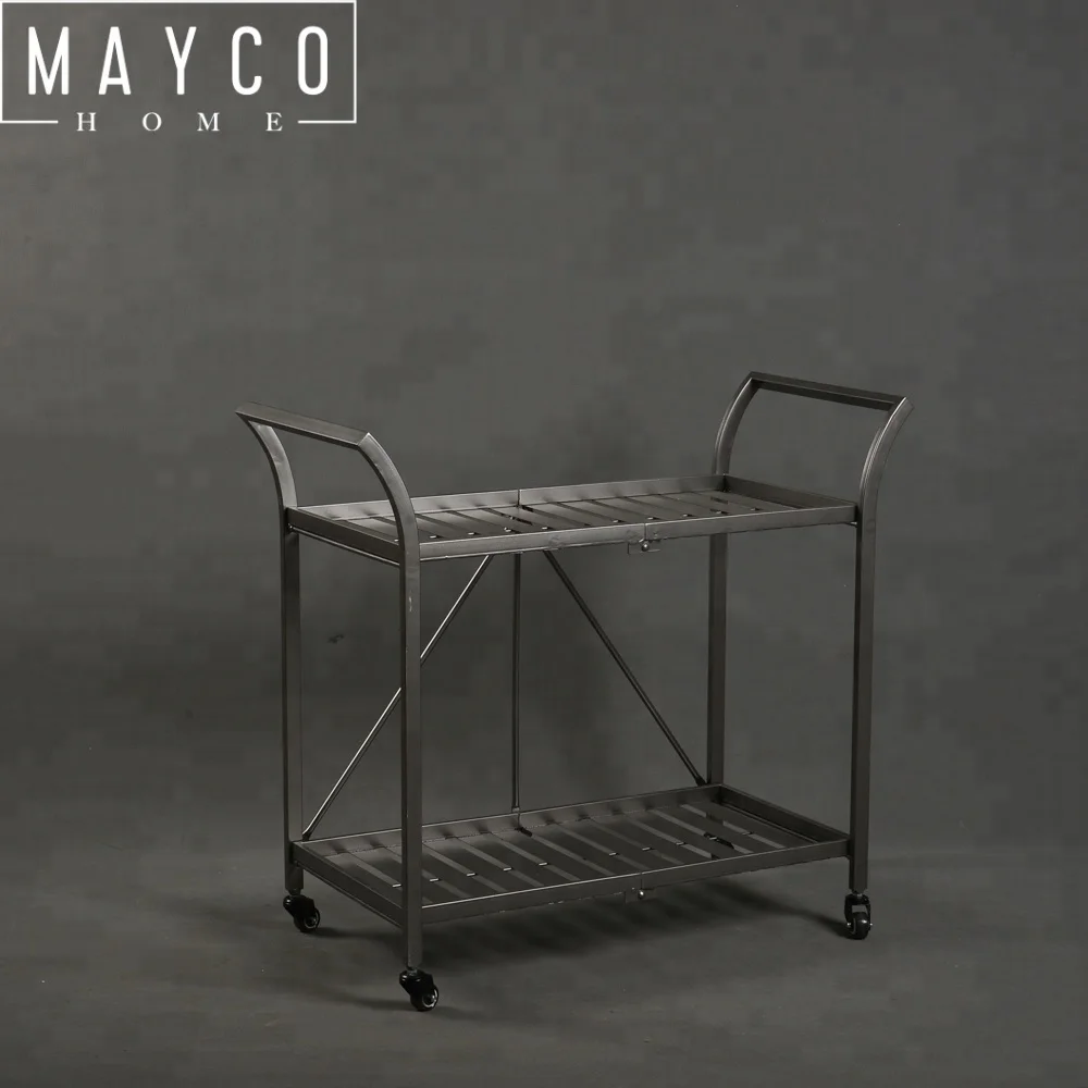Mayco Kitchen Cart Indoor Outdoor BBQ Entertainment Storage Table Metal Bar Cart