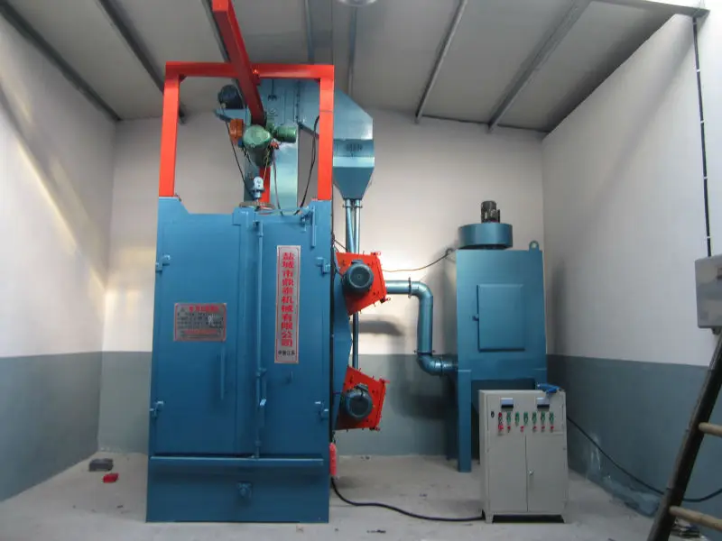 Heat-treated pieces hook type shot blasting machine, Electric hook type shot blasting machine dust cleaning equipment