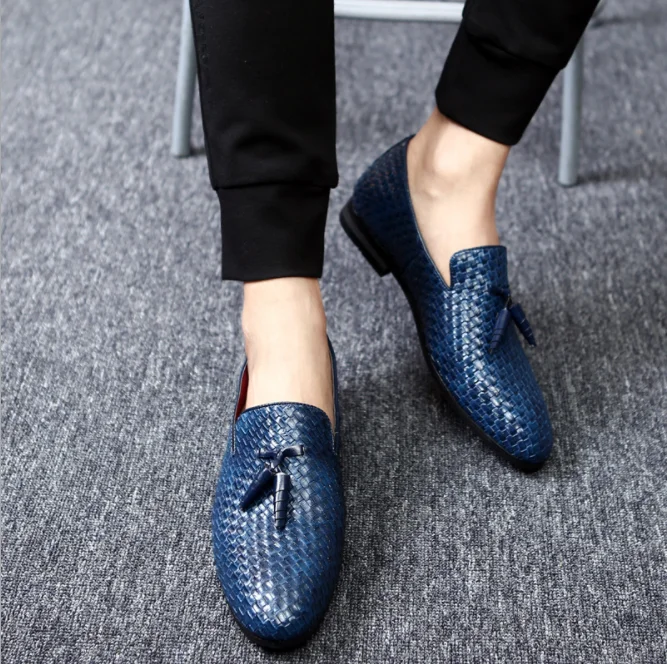 c10479a new arrival casual men slip on flat pu leather shoes