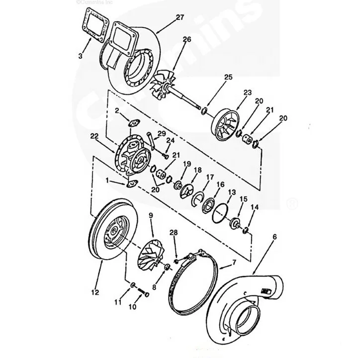 Ccec 3533704 kta50 diesel engine turbocharger compressor impeller