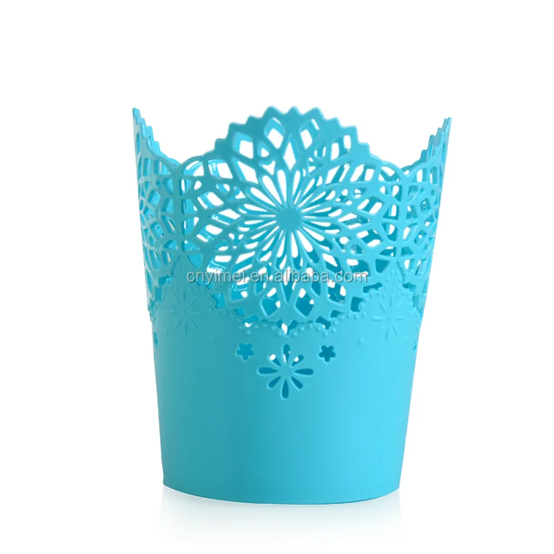 emc office plastic flower design desktop decor Decor sundries storage basket