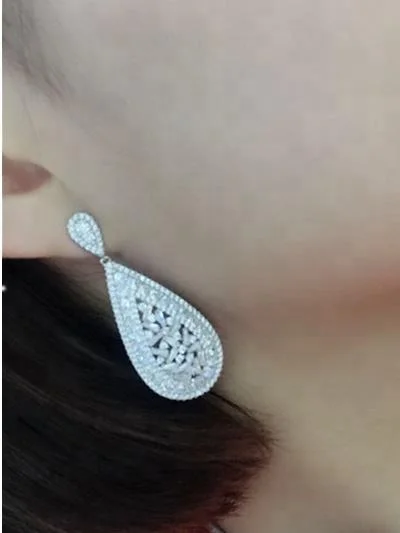 Fashionable AAA Cubic Zirconia Silver Earrings For Women