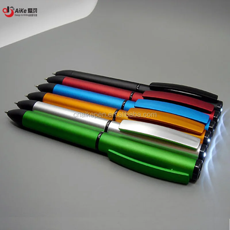 Matt Finish Twist LED light pointer pen 0.7 mm soft touch