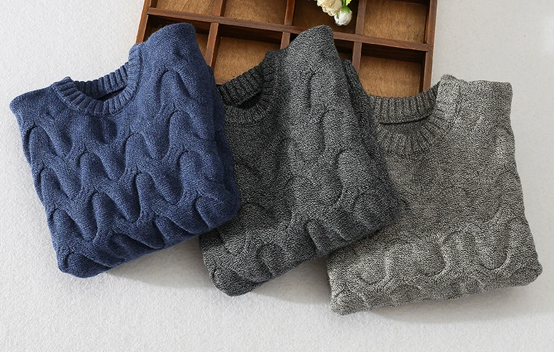 Хлопковый вязаный свитер с круглым вырезом для мальчиков P18B119TR