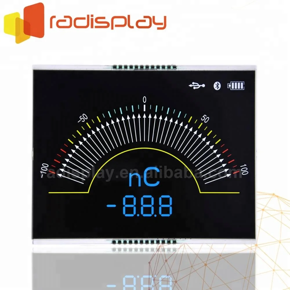 VA Square Programmable 7 Segment Monochrome Lcd Display Module