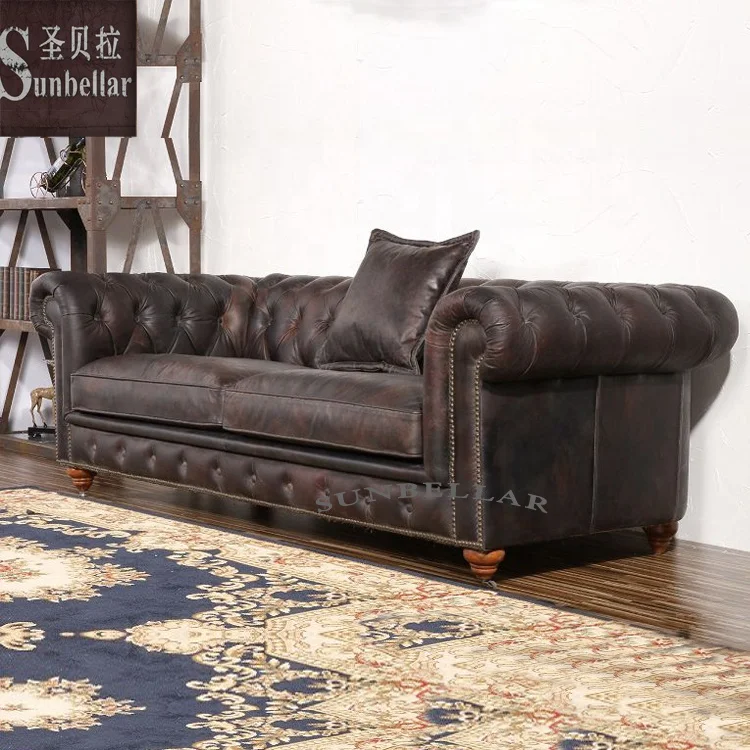 
office sofa genuine leather tufted chesterfield leather sofa sets for living room couch sofa 