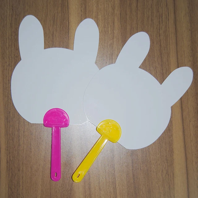 
pp plastic paper blank hand fan 