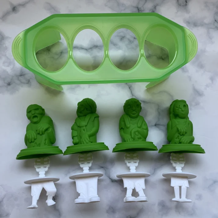 Zombies silicone ice cream maker boxes cubes tray stick popsicle molds moulds