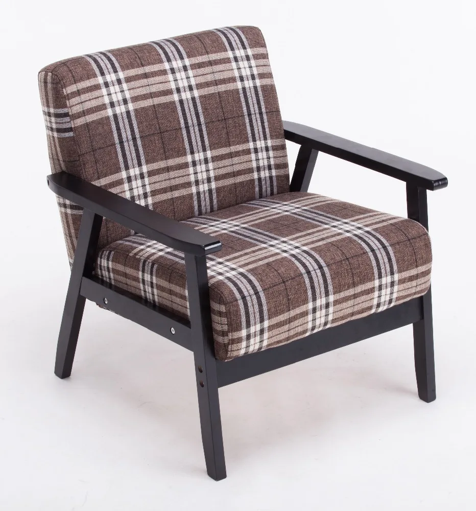 
single seat solid wooden leisure cafe sofa armchair BAC-132 