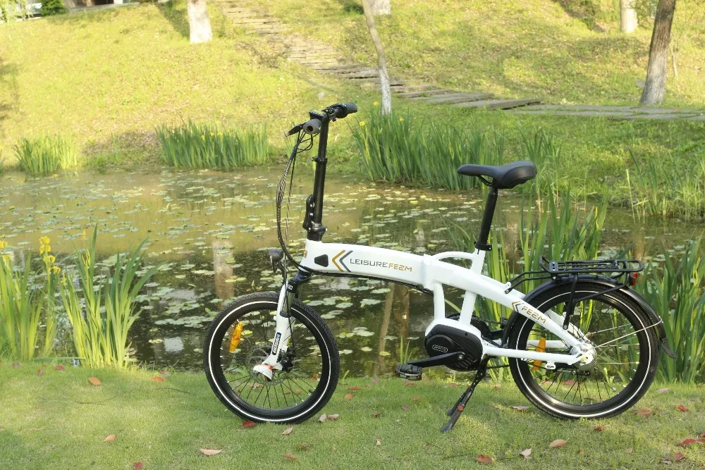 20 inch folding ebike with mid motor and suspension fork 250w electric bike