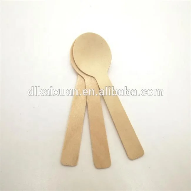 Wooden spoons small biodegradable disposable tableware wholesale 100MM