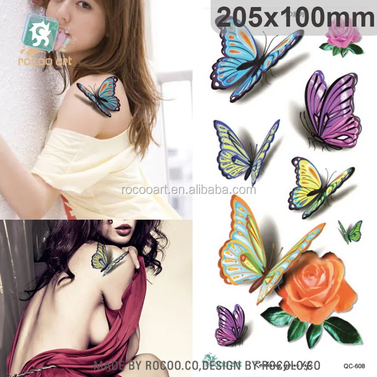 QC608/Beautiful Body Temporary Tattoos Machine The 3d butterfly tattoo new