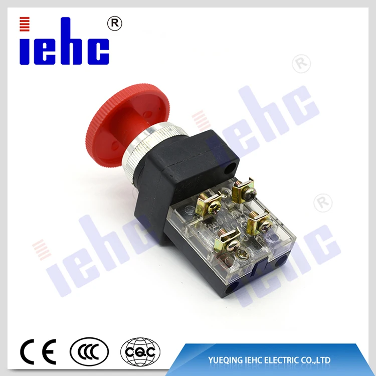 iehc screw terminal momentary emergency stop rotary return mushroom push button switch